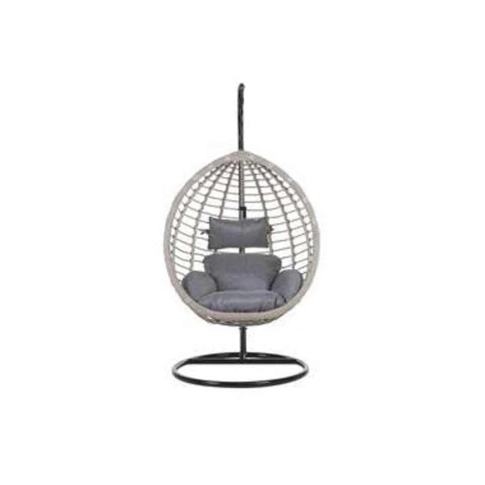 Beliani Hangstoel TOLLO - Grijs Pe Rotan - Image 3