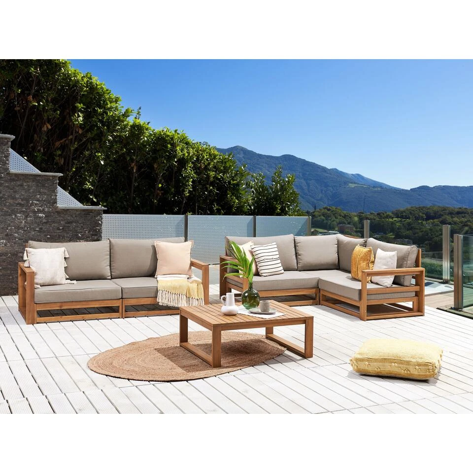 Beliani Tuintafel TIMOR - Lichte Houtkleur Acaciahout - Image 4