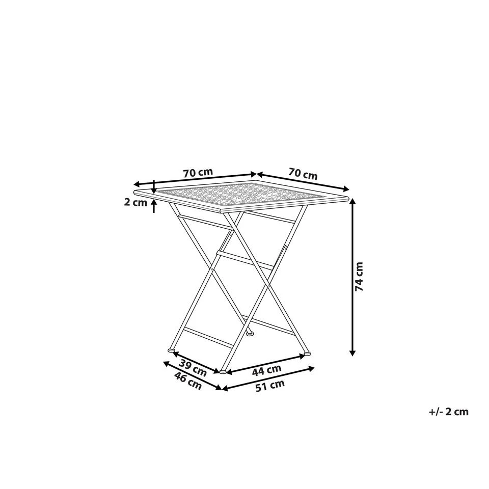 Beliani Inklapbare Tafel BORMIO - Zwart Ijzer - Image 3