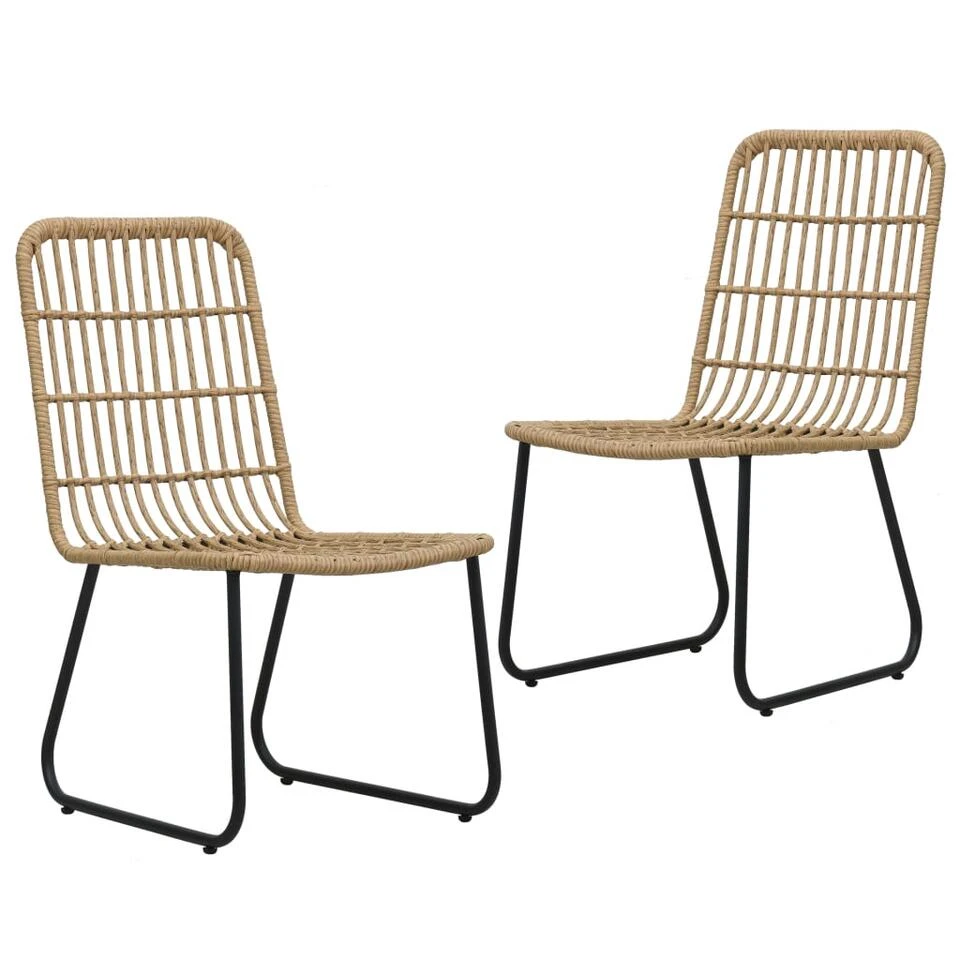 VidaXL Tuinstoelen 2 Stuks Poly Rattan Eikenkleurig