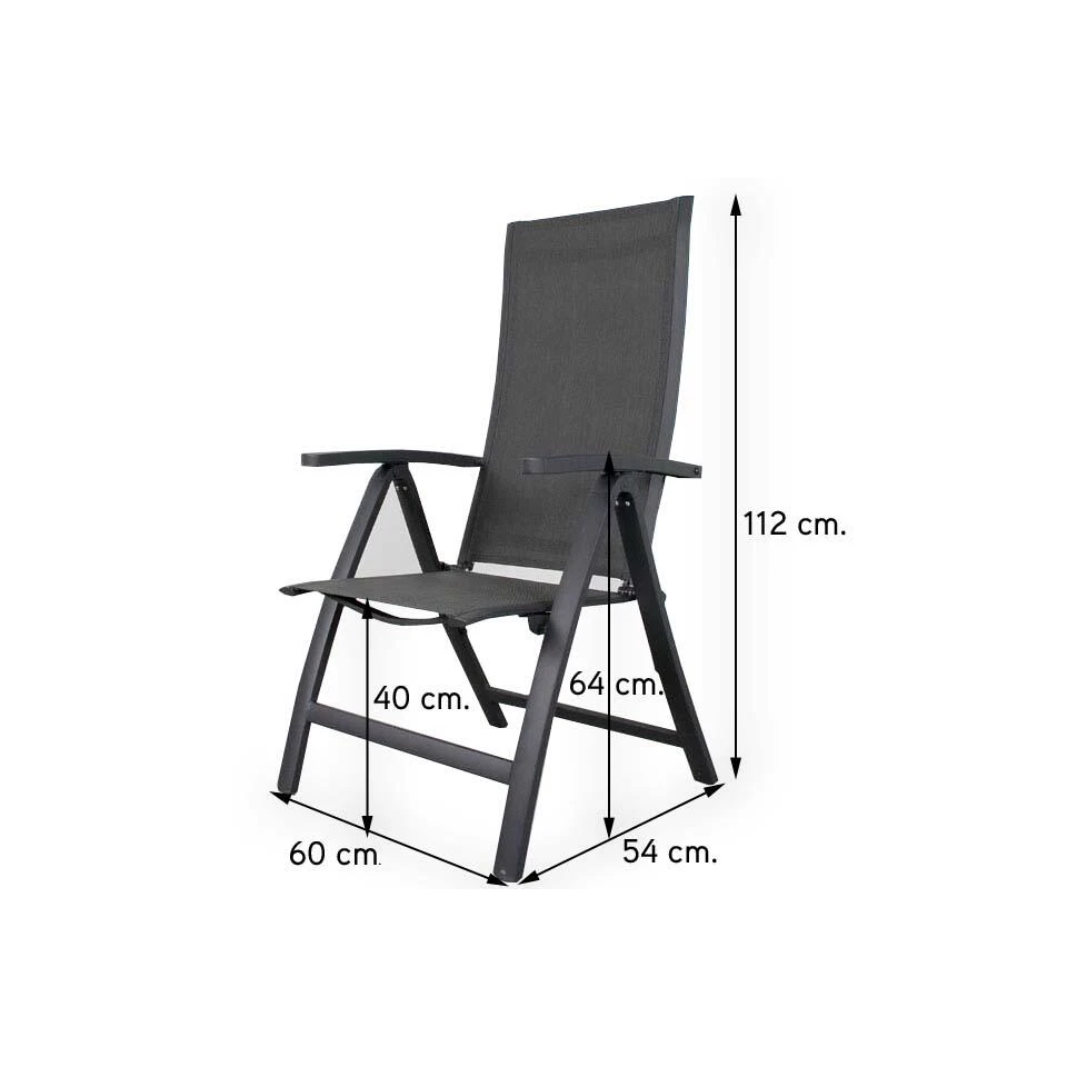 VDG Corsica Verstelbare Tuinstoel - Antraciet - Image 2