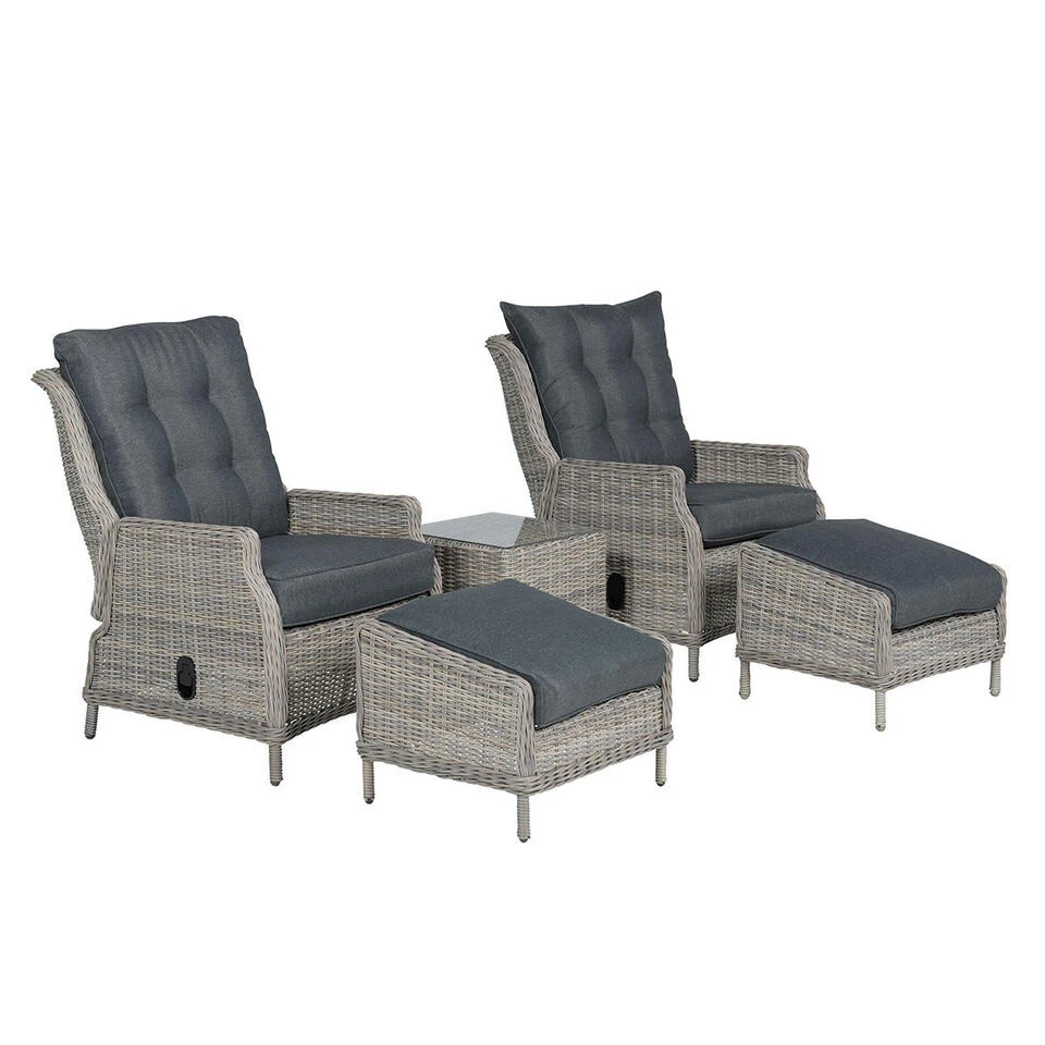 Garden Impressions Santa Rosa Tuinstoel + Voetenbank+bijzettafel