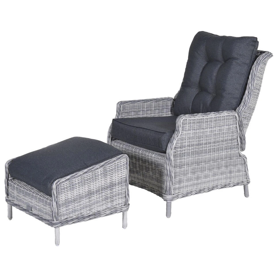 Garden Impressions Santa Rosa Tuinstoel + Voetenbank - L. Grijs - Image 2