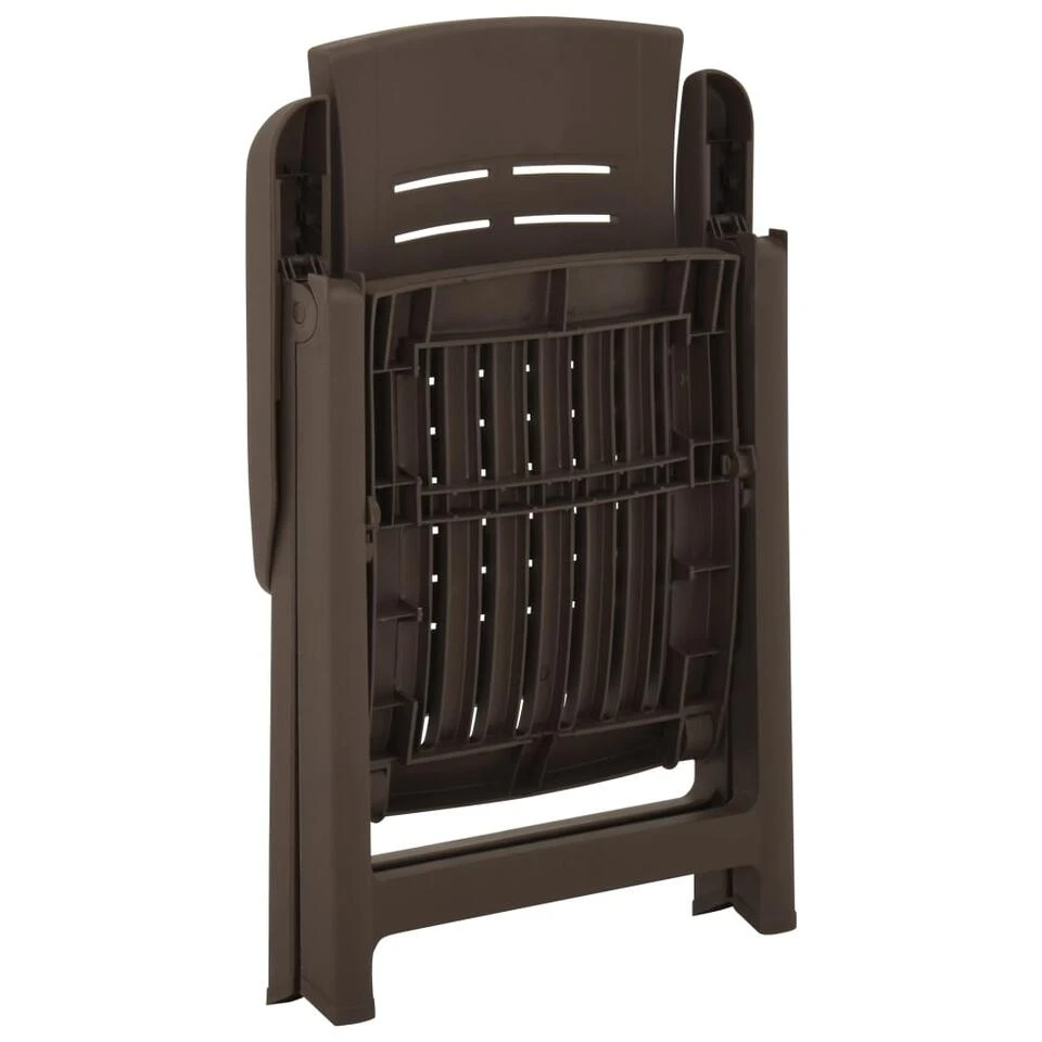 VidaXL Tuinstoelen 2 St Verstelbaar Kunststof Mokka - Image 4