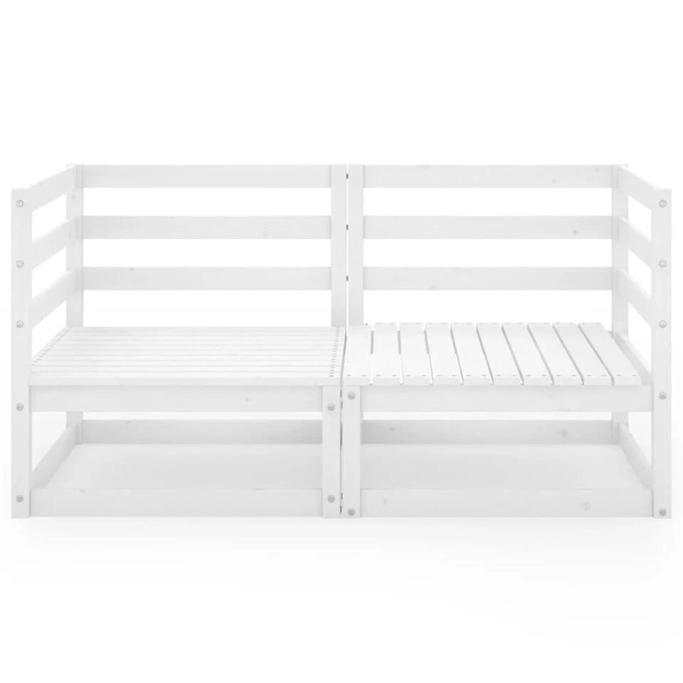 VidaXL Tuinbank 2-zits Massief Grenenhout Wit - Image 3