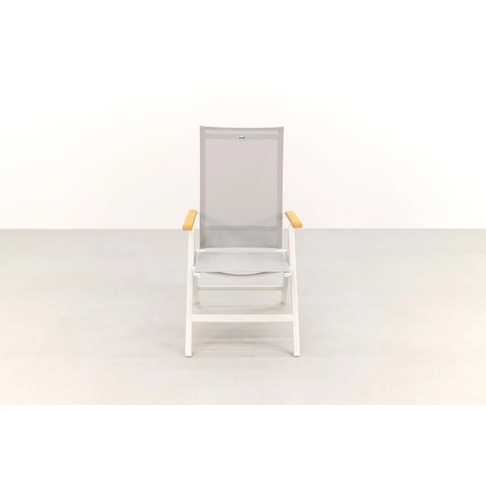 Hartman Napoli Verstelbare Tuinstoel - Teak Armleuning - Wit - Image 3