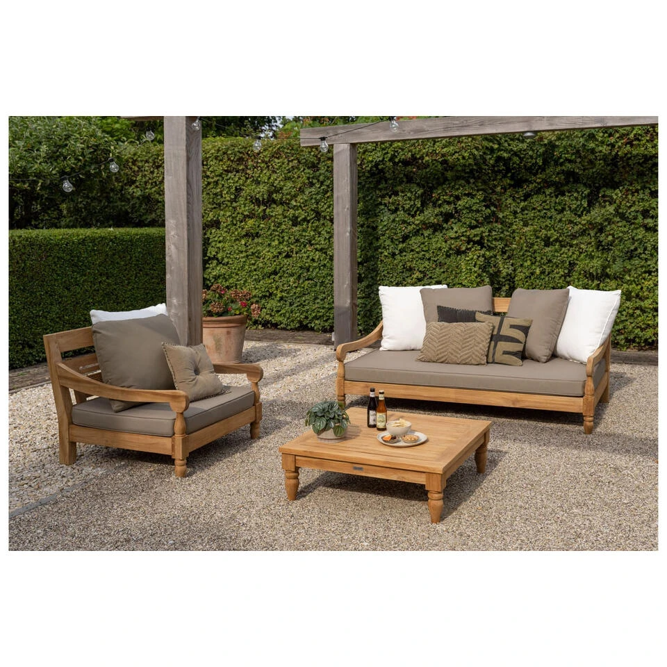 Exotan Loungestoel Tuin Kawang - Teak - Taupe - 98x103x80 - Image 3