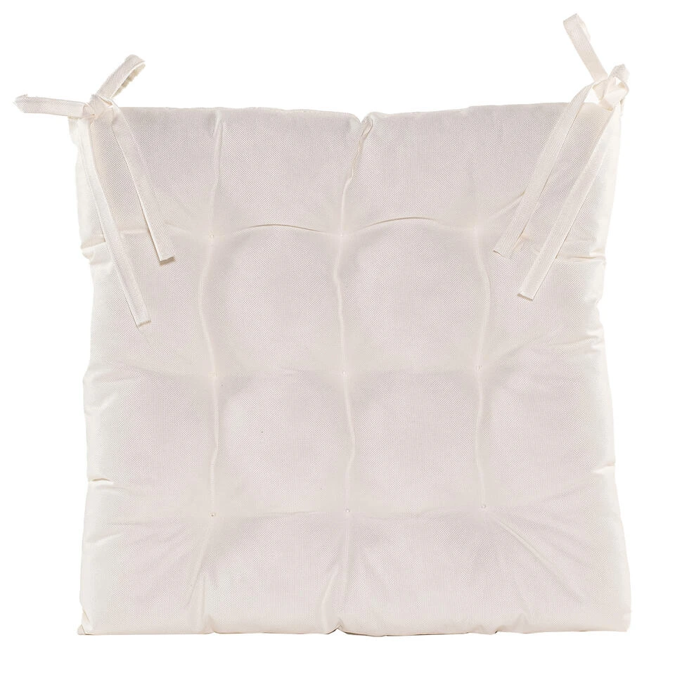 Anna's Collection Stoelkussen Gewatteerd - Ivoor - 38 X 38 Cm