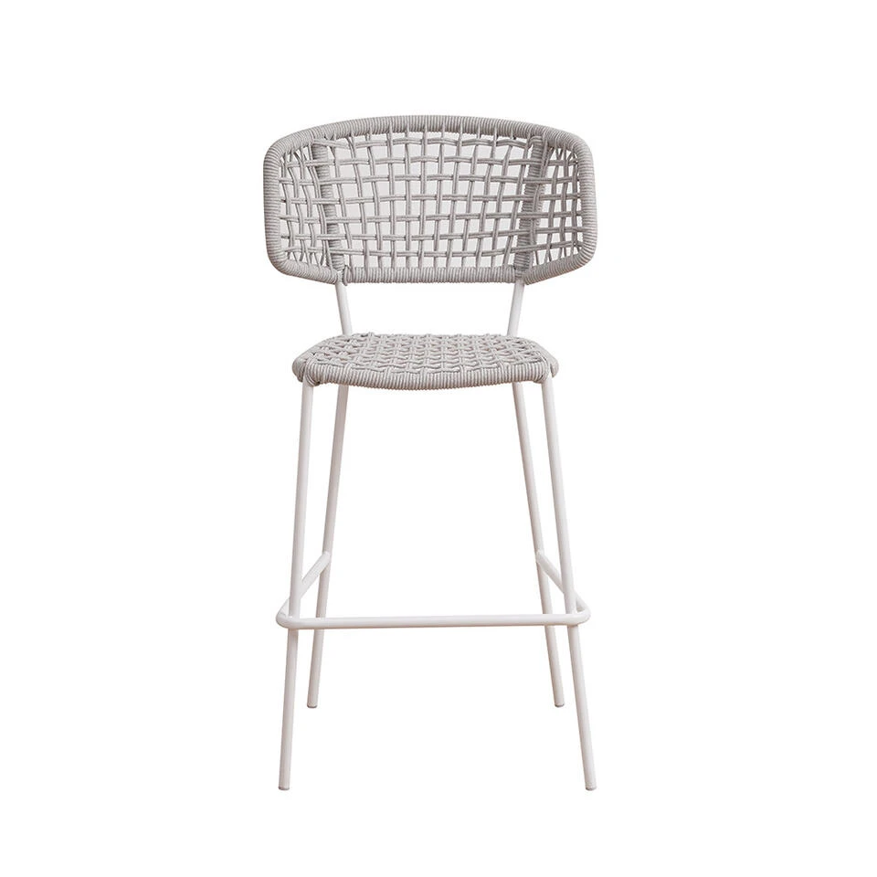 Barkruk Buiten Leslie Touw Wit - 56x58x109 Cm - Touw - Wit - Image 3