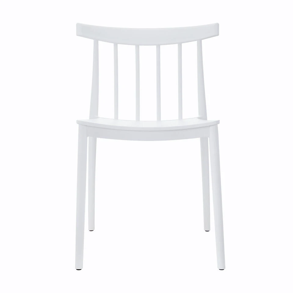 Giga Meubel Tuinstoelen Stapelbaar - Wit - Kunststof - Set Van 2