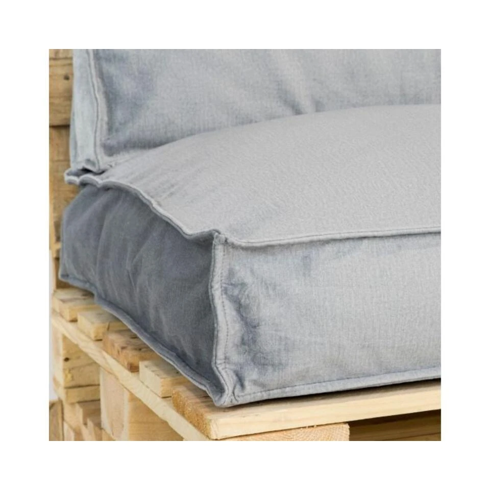 2L Home & Garden Loungekussenset Velvet Lichtgrijs - 2-delige Set - Image 3