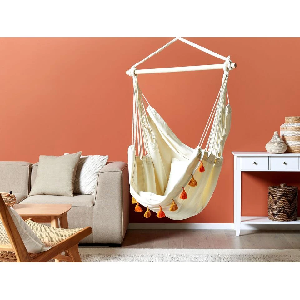 Beliani Hangstoel VARENA - Beige Katoen - Image 4