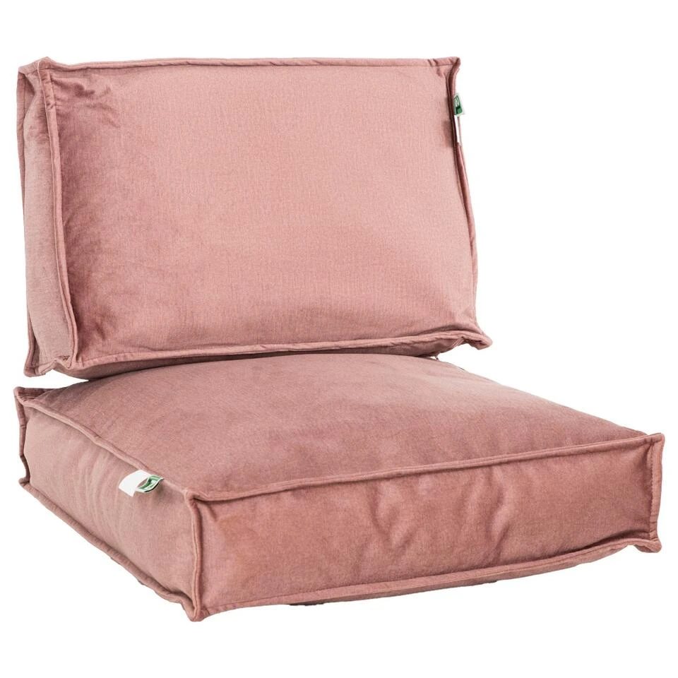 2L Home & Garden Loungekussenset Velvet Oude Roze - 2 Delig - Image 2