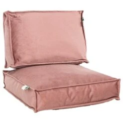 2L Home & Garden Loungekussenset Velvet Oude Roze - 2 Delig