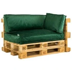 2L Home & Garden Palletkussen Velvet Donkergroen - 60 X 40cm