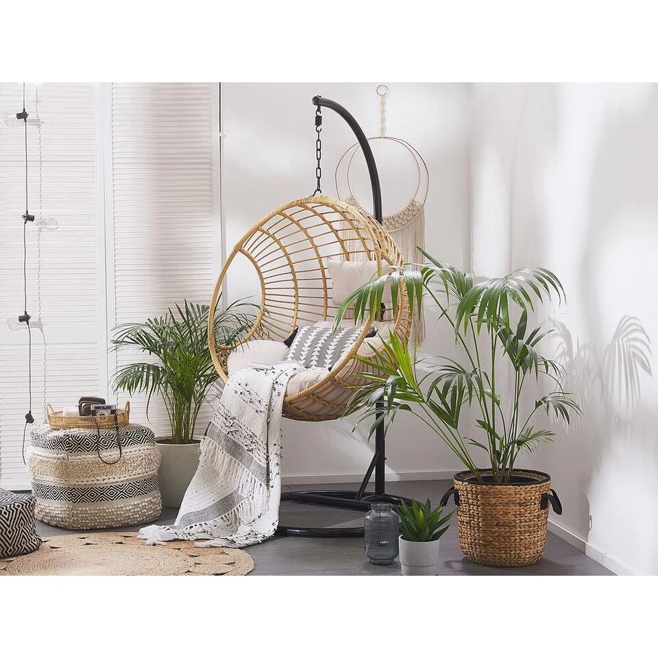 Beliani Hangstoel ASPIO - Beige Pe Rotan - Image 2