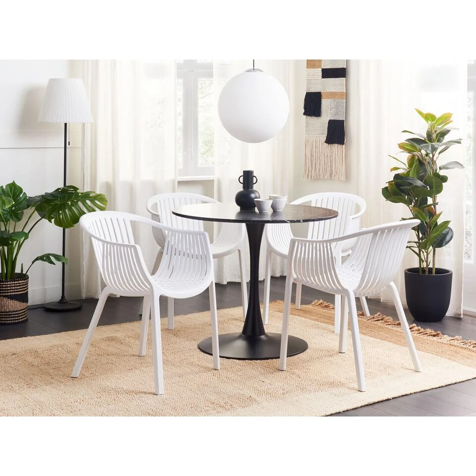 Beliani Eetkamerstoel NAPOLI - Wit Synthetisch Materiaal - Image 3