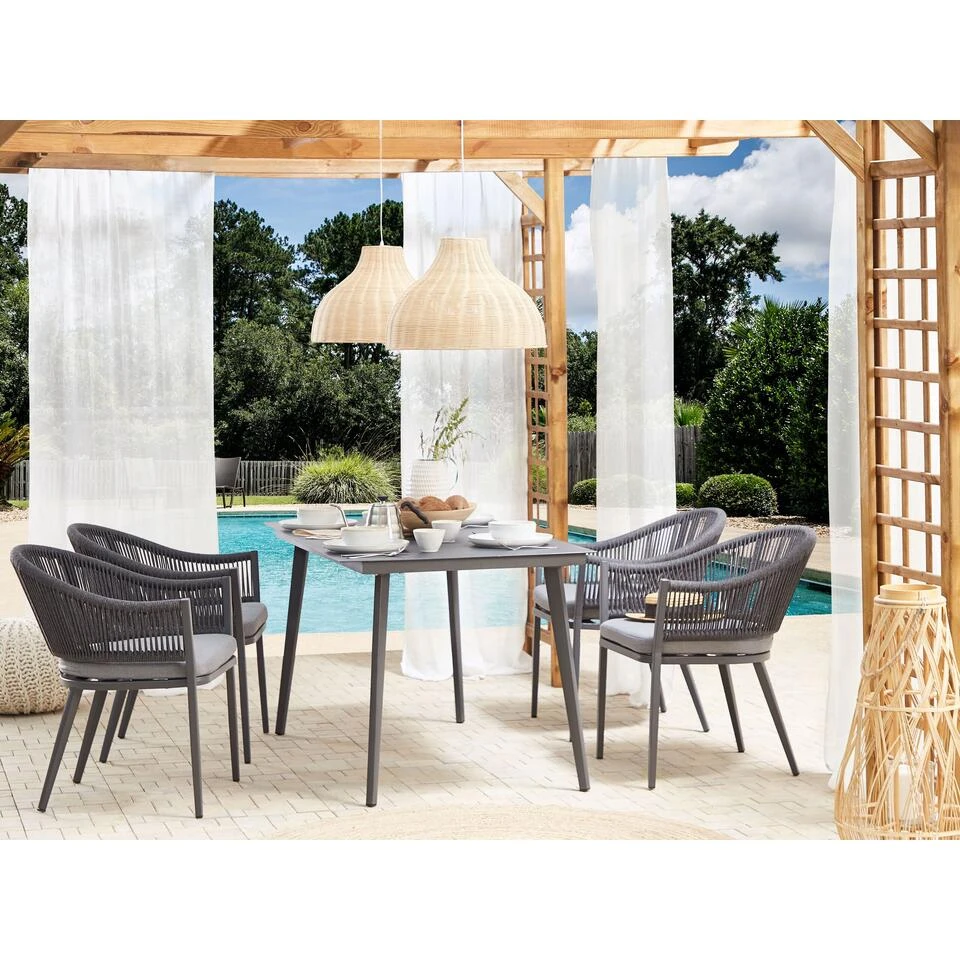 Beliani Eettafel MILETO - Grijs Aluminium - Image 2