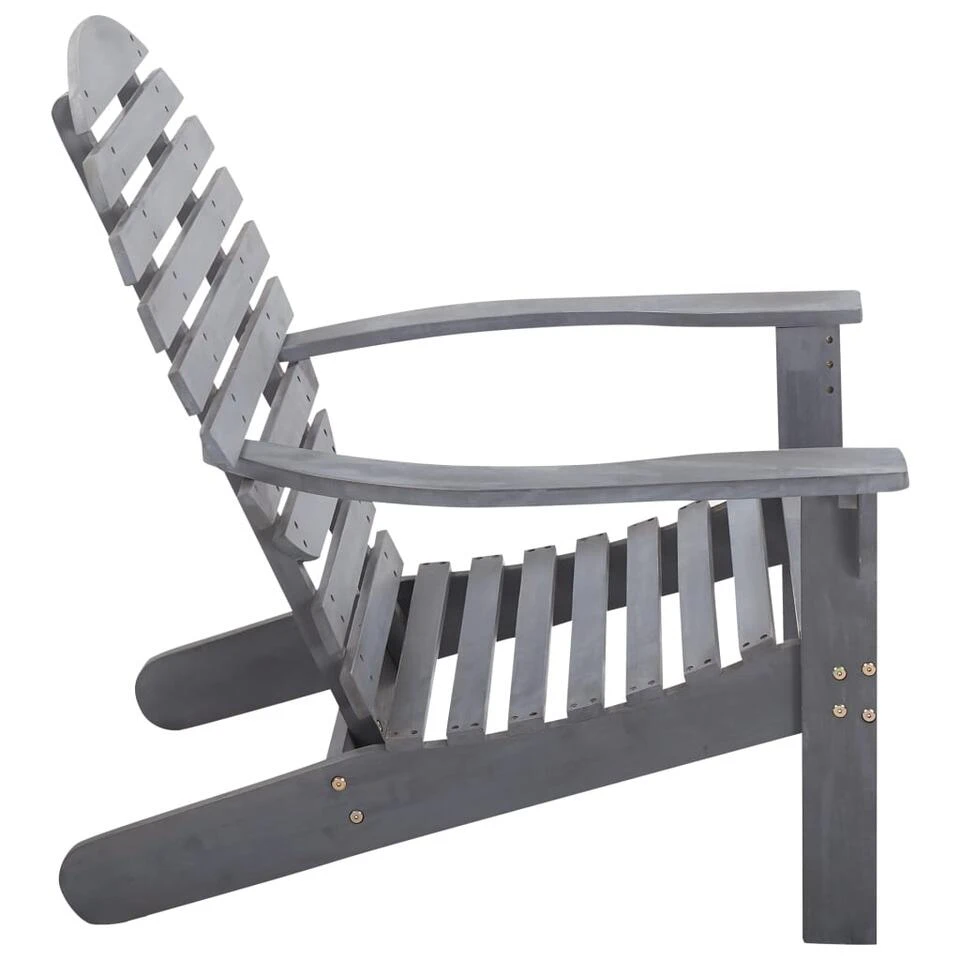 VidaXL Stoel Adirondack Massief Acaciahout Grijs - Image 3