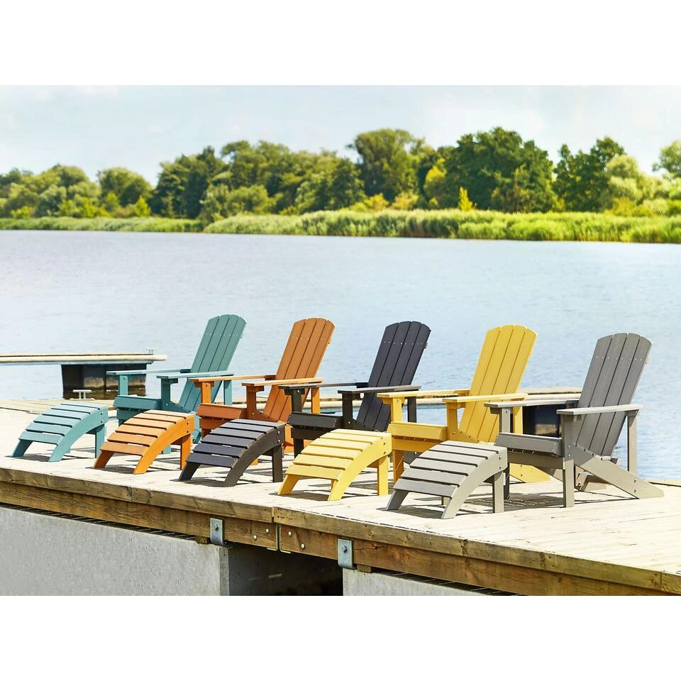 Beliani Tuinstoel ADIRONDACK - Blauw Kunsthout - Image 2