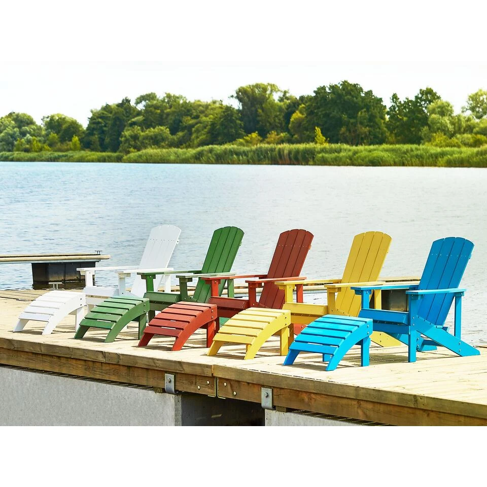 Beliani Voetenbankje ADIRONDACK - Blauw Kunsthout - Image 2