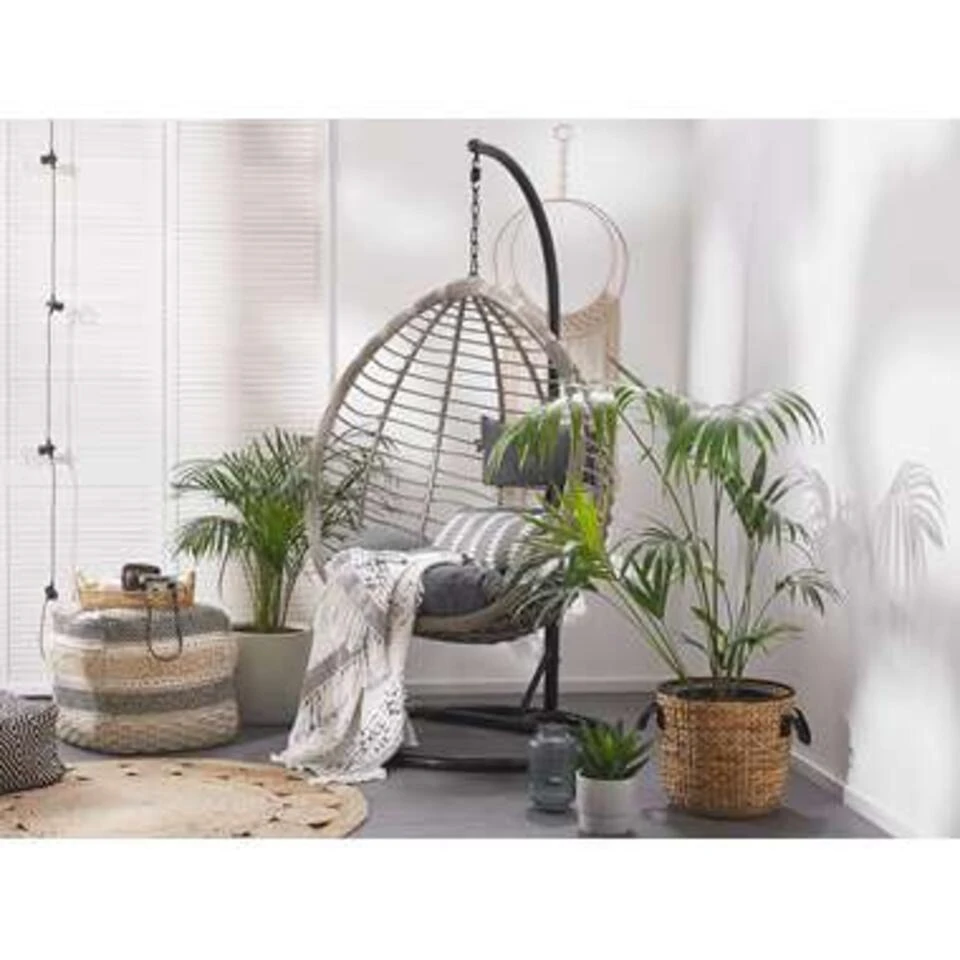 Beliani Hangstoel TOLLO - Grijs Pe Rotan - Image 2